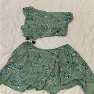 Peppermayo Green Embellished Mini Dress